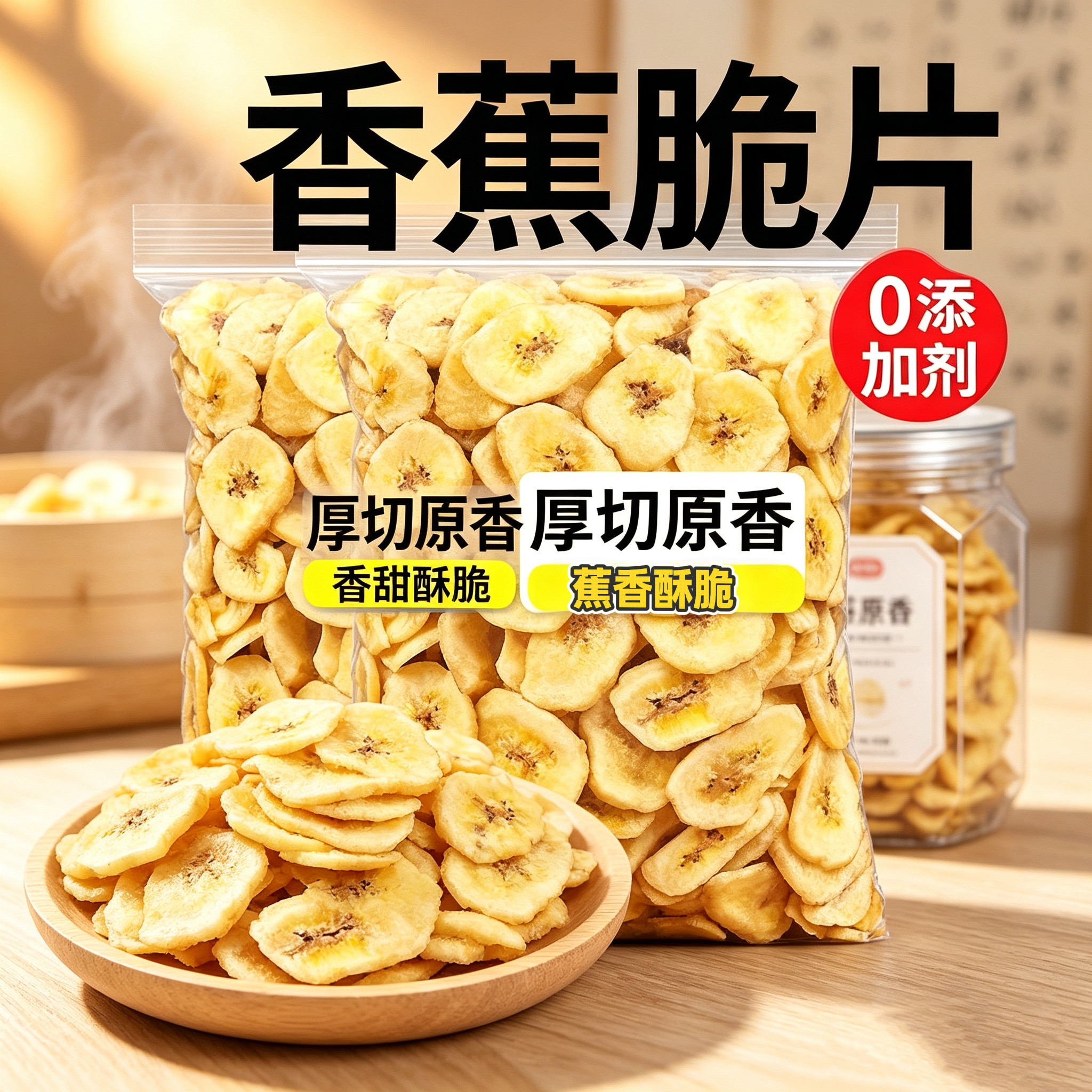 香脆香蕉片香蕉干500g/100g包邮水果干散装芭蕉干零食非油炸零食