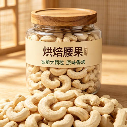 新货越南原味去皮腰果仁罐装500g特产烘焙坚果孕妇干果零食250g