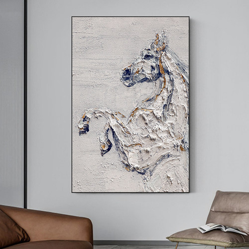 手绘当代抽象动物质感肌理装饰画