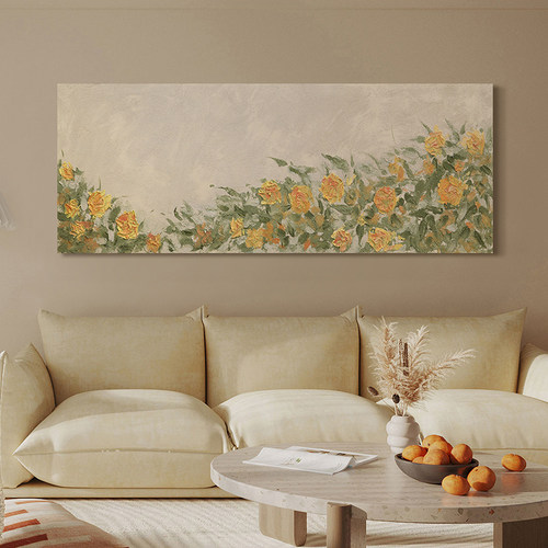 纯手工简约现代沙发背景手绘油画