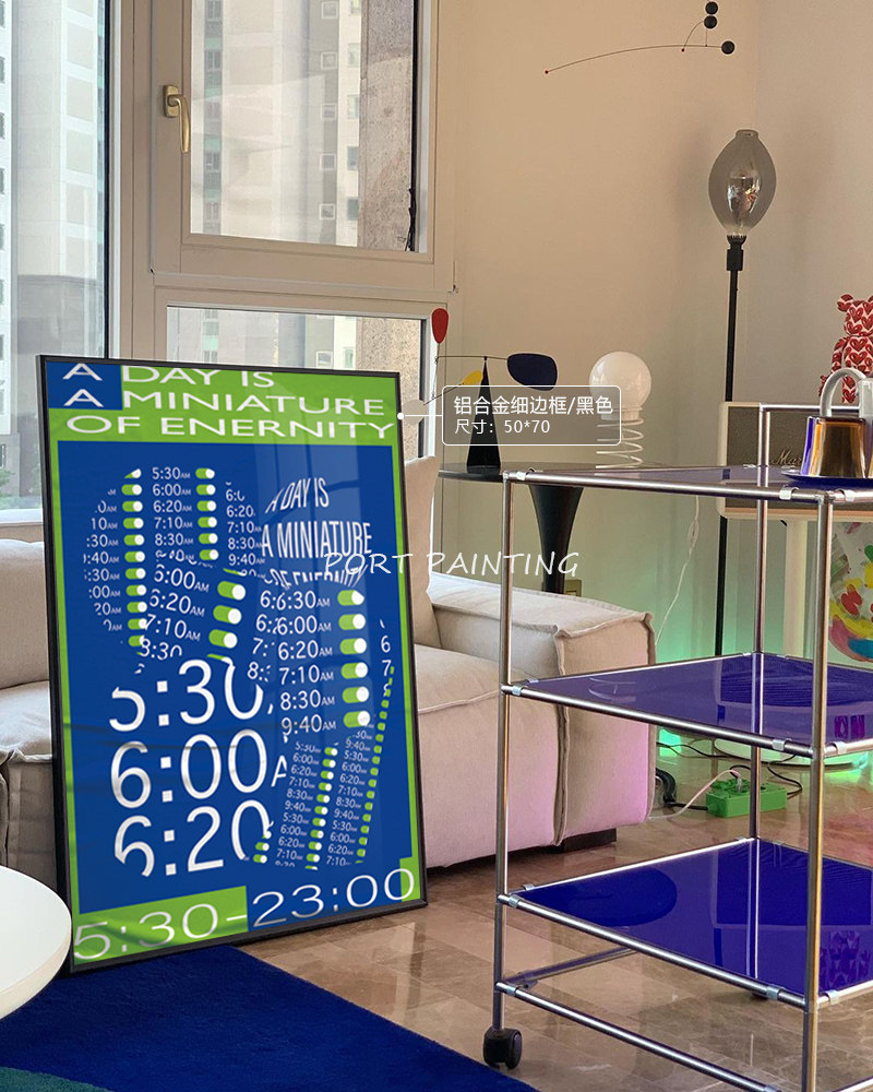 港画原创联名设计 平面复古poster ai凹凸色彩闹钟文字海报装饰画