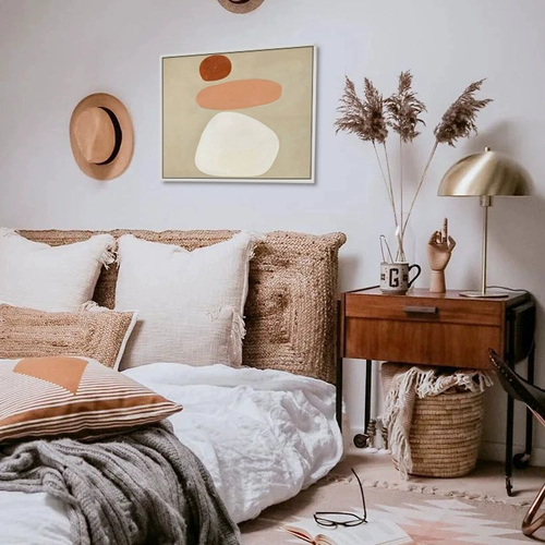 Morandi Color Декоративная живопись | Северная гостиная оранжевая масляная живопись.