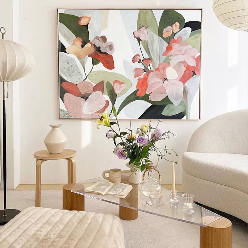 port painting 港画 | 北欧手绘花装饰画小众床头画油画花挂画