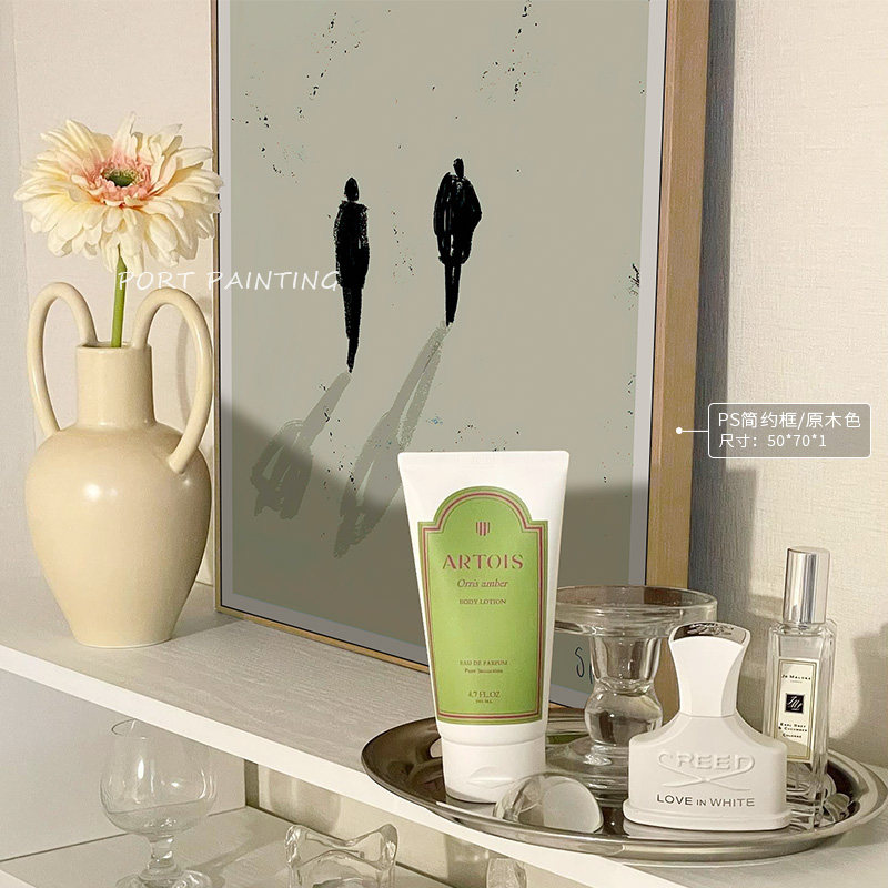 港画 北欧现代简约艺术line art装饰哈黑白线条床头挂画公寓壁画