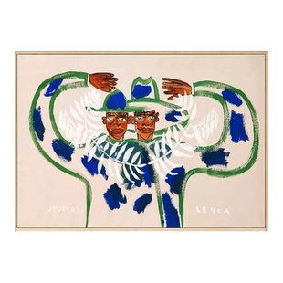 抽象艺术装饰画人物小众现代家居摆画中古风创意客厅卧室背景挂画