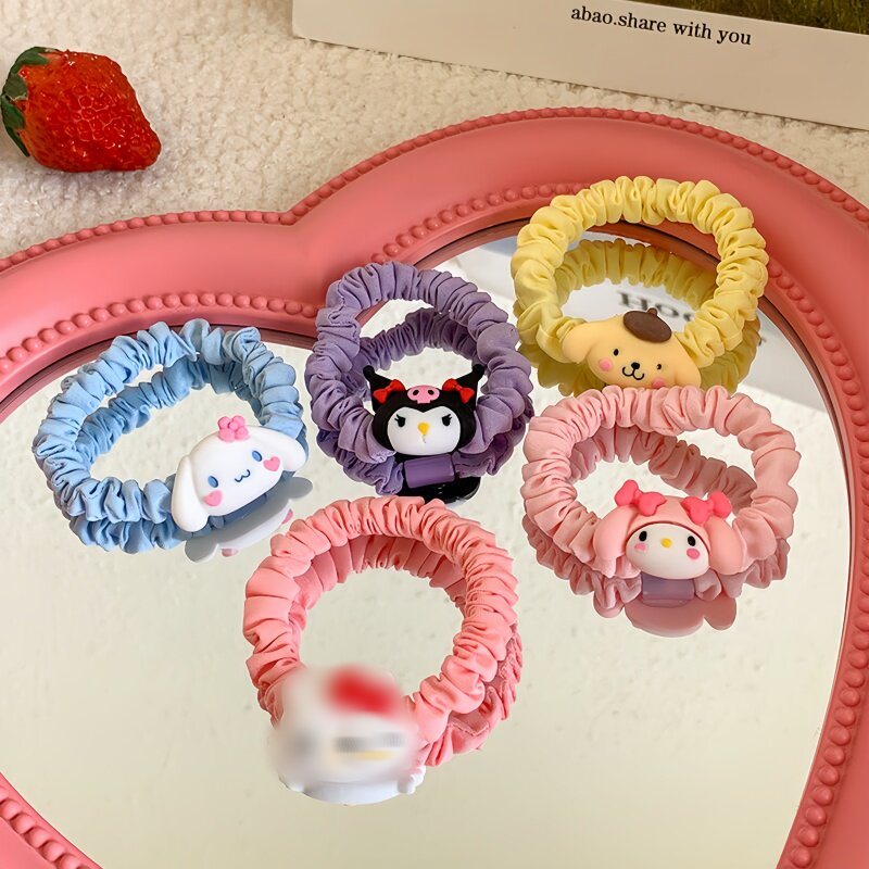 儿童发圈女童不伤发高弹力头绳橡皮筋女孩卡通扎丸子头发绳库洛米