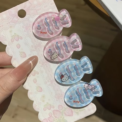 可爱果冻小鱼发夹卡通KT猫