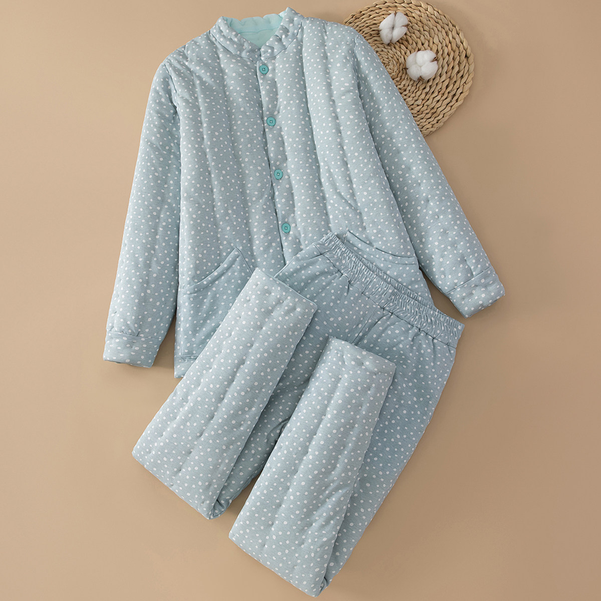 冬棉服套装女士手工棉花棉袄棉裤加厚保暖外套纯棉内胆内外穿棉衣