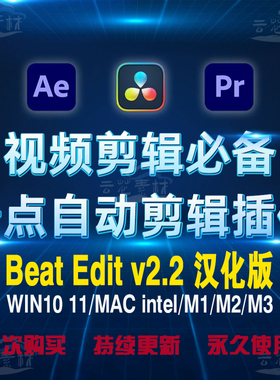 PR/AE/达芬奇音频卡点插件BeatEdit音乐节奏鼓点节拍标记 WIN/MAC