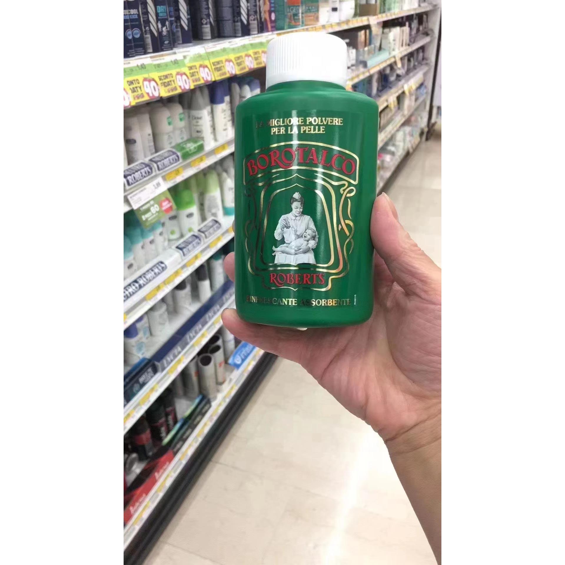 意大利原装进口borotalco爽身粉新生婴幼儿痱子粉100G