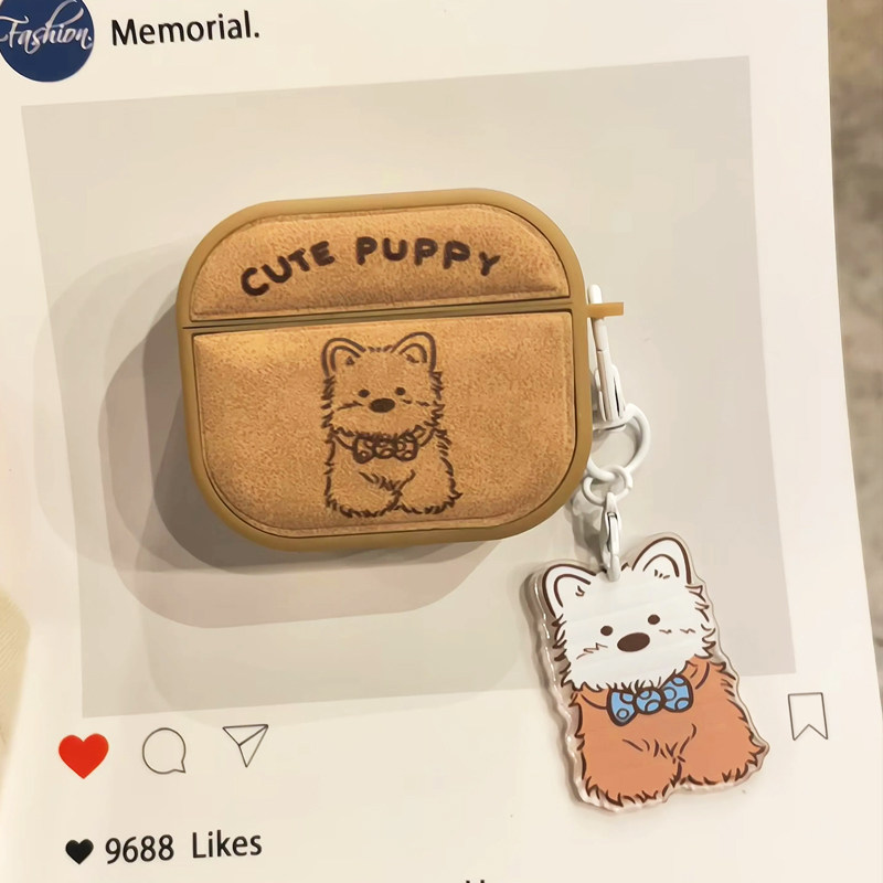 棕色狗狗适用小米redmibuds8pro保护套红米buds8青春版蓝牙耳机壳buds6pro保护壳无线buds6青春版可爱卡通