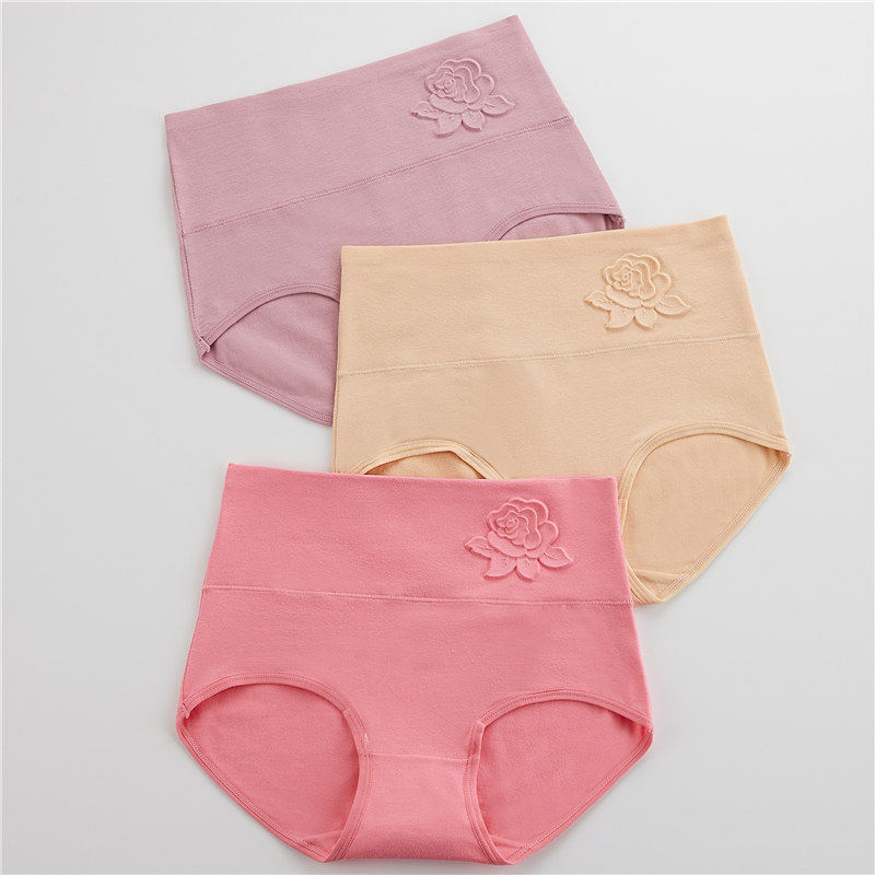高腰内裤女士纯棉抗菌收腹提臀印花中腰全棉裆三角裤头妈妈女短裤,女士内衣/男士内衣/家居服,女三角裤,淘宝优惠券,粉丝福利购,淘宝优惠卷