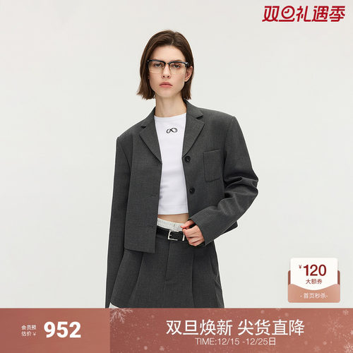 OCHIRLY欧时力 垫肩西装外套女短上衣正肩高级通勤2025秋季新品