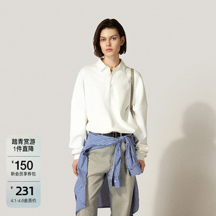 新品 100%新疆长绒棉卫衣女宽松气质休闲2025春季 OCHIRLY欧时力