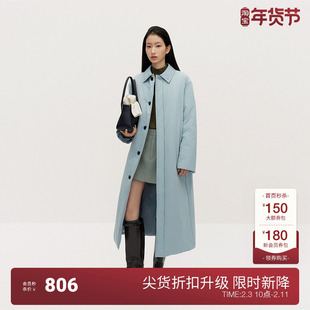 OCHIRLY欧时力 棉衣大衣外套女宽松保暖长款气质2024秋冬新品