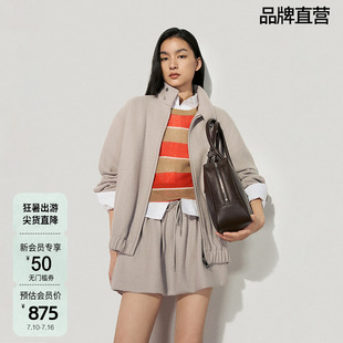 OCHIRLY欧时力 羊毛呢外套女夹克保暖休闲运动风早春新品