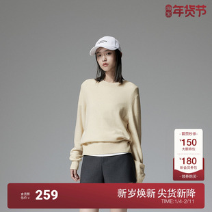 OCHIRLY欧时力 牦牛绒羊毛套头毛衣女针织衫松弛感2024秋季新品