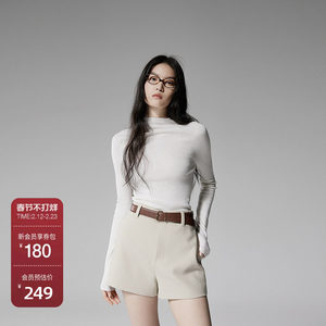 【可机洗100%美丽诺羊毛】欧时力进口120支毛衣无缝一体25春新款