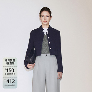 OCHIRLY欧时力 2024秋季 新品 小香风立领短外套女复古高级感法式