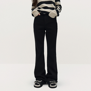 显瘦复古2025秋冬新款 ochirly欧时力加绒微喇牛仔长裤 女弹力修身