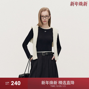 新品 欧时力针织毛衣女打底2024秋季 可机洗澳洲进口美丽诺羊毛