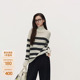 OCH.欧时力条纹高领毛衣女针织2025早春新款 可机洗100%羊绒衫
