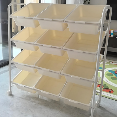 儿童玩具收纳层架抽屉大容量可移动宝宝推车收纳柜柜子多层收纳柜