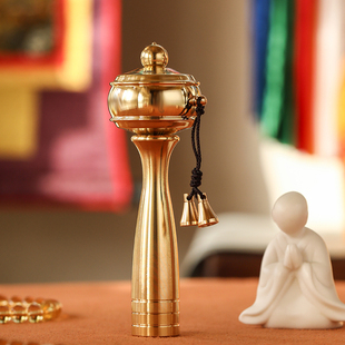 黄铜手捻手持手摇二用旋转转动转转轮转金筒右挽狂澜转金轮简