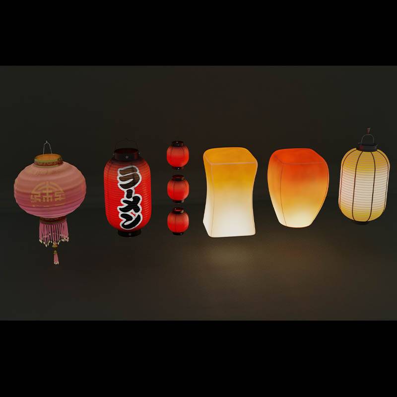 blender格式孔明灯日式灯笼节庆3d模型素材