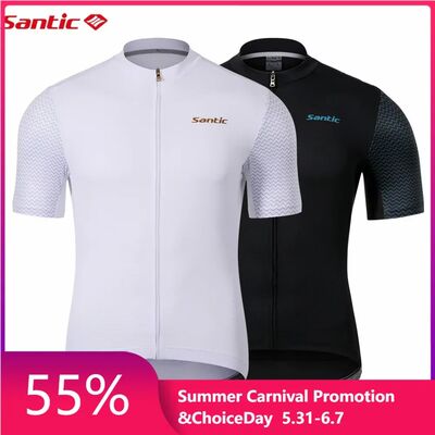 Santic-camisetas de ciclismo para hombre, ropa de manga cort