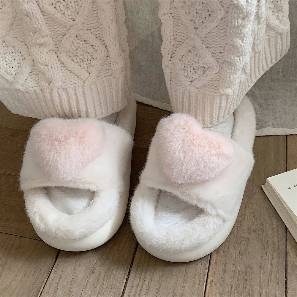 Winter Women Warm Home Plush Slippers Indoor Bedroom Soft Co
