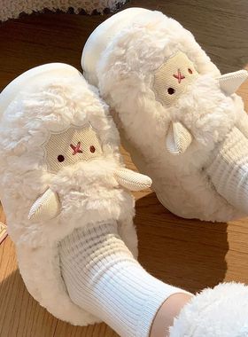 Cute little lamb ladies Slipper New winter bags heel footwea