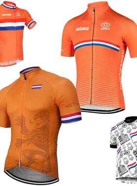 Maillot de ciclismo del equipo holandés para hombre, ropa n