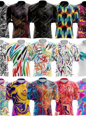 Camiseta de Ciclismo de mármol líquido para hombre, Maillo
