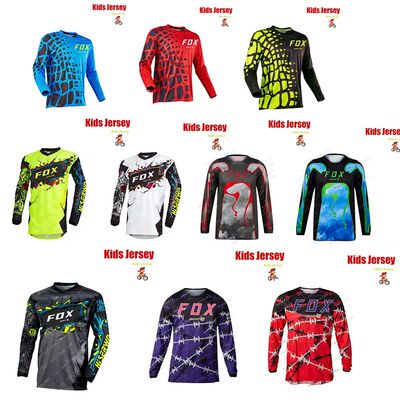Kids Downhill Jersey Off Road Racing T-shirt Mountain Bike J
