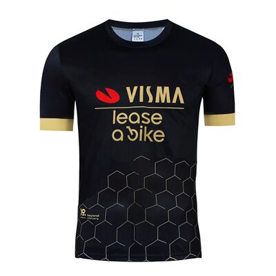 Camiseta de ciclismo del equipo dorado para hombre, camiseta