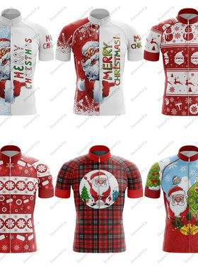 Ropa de Ciclismo de Navidad para Hombre, Maillot transpirabl