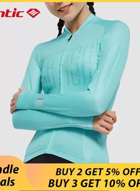 Santic-Camiseta de manga larga de ciclismo para mujer, camis