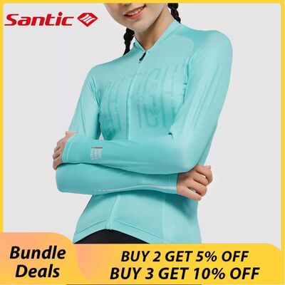 Santic-Camiseta de manga larga de ciclismo para mujer, camis