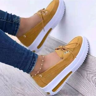 Lace Up Loafers Brand Women Shoes Summer Fashion Solid Color