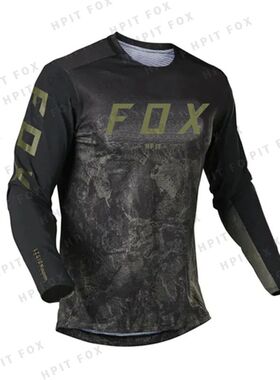Hpit FOX-Camiseta de manga larga para hombre, maillot transp