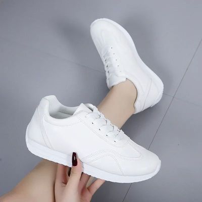 Women Casual Walking Shoes Summer Flat Lace Up Leather High