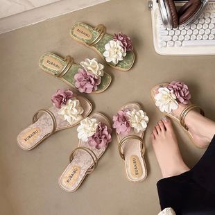 Flip Flops Waterproof Casual Seaside Flower Holiday Sweet