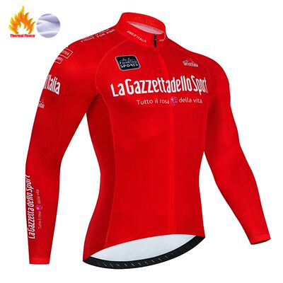 Tour De Giro D'ITALIA Long Sleeve Winter Thermal Fleece Cycl