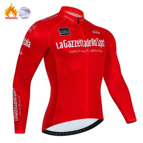 Tour De Giro D'ITALIA Long Sleeve Winter Thermal Fleece Cycl
