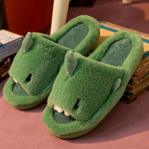 Comwarm Autumn And Winter Cartoon Shark Wool Slippers For Wo