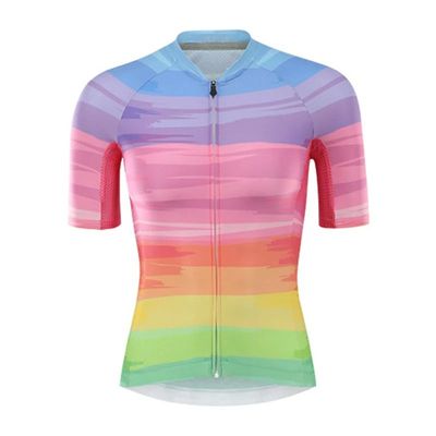 Maillot de ciclismo para mujer, camiseta de manga corta con