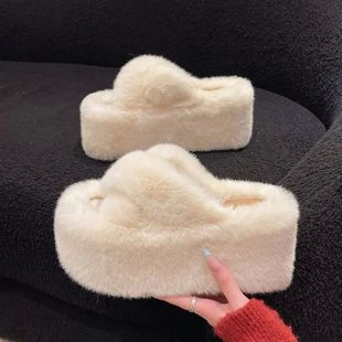 Winter Fluffy Slippers Women New House Home Fur Slippers for