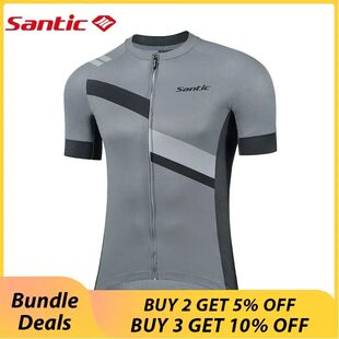 Santic-camisetas de ciclismo para hombre, ropa de manga cort