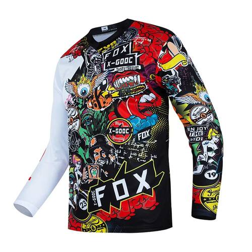 2023 Foxplast Motocross Jersey Quick Drying Long Sleeve Down